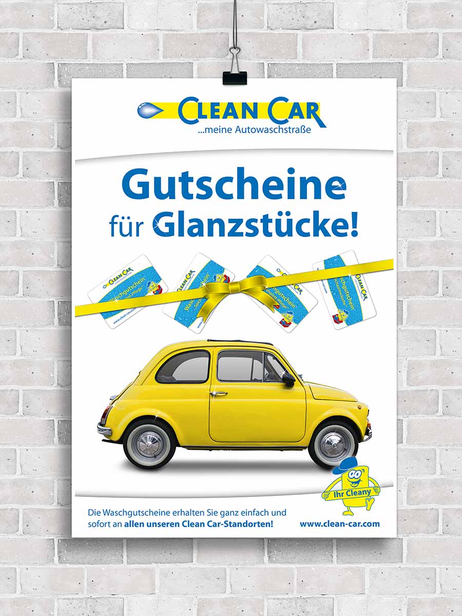 Plakat Clean Car Gutschein