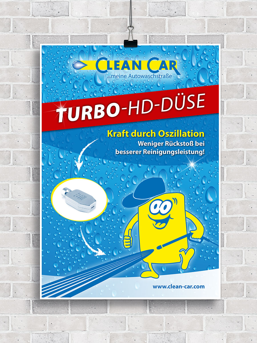 Plakat Clean Car Turbo-HD-Düse